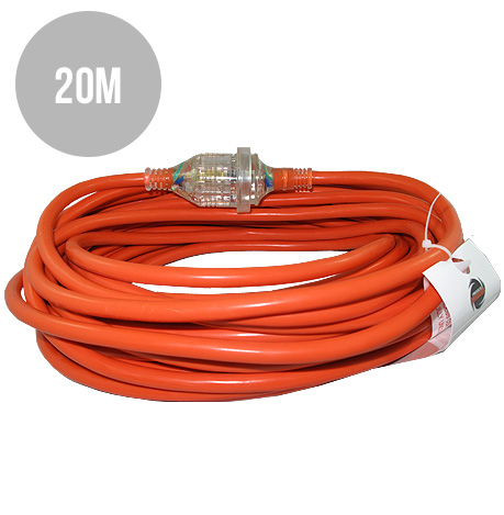20M Heavy Duty Extension Lead Orange